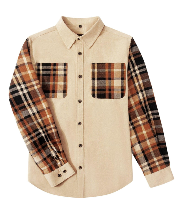 GEEKLIGHTING Men's Autumn Winter Casual Plaid Button Breasted Warm Long Sleeved Shirt Jacket - ZPK007275 - GEEKLIGHTINGMen Clothes