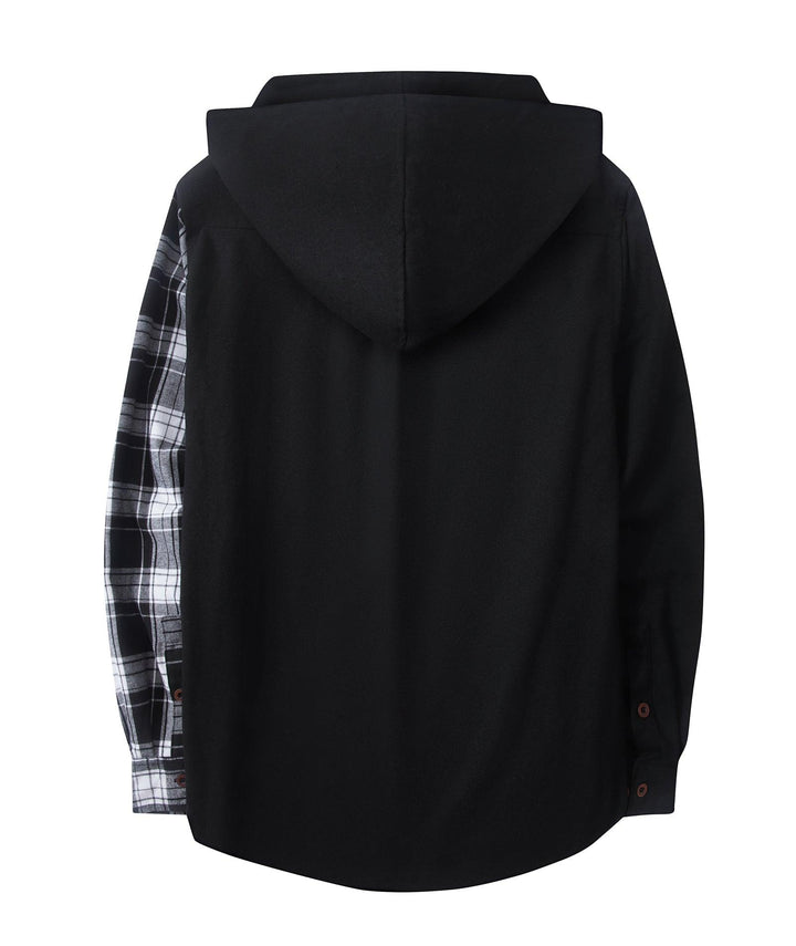 GEEKLIGHTING Men's Button Down Plaid Sweatshirt with Pocket Comfy Hooded Jacket - ZPK007188 - GEEKLIGHTINGMen Clothes