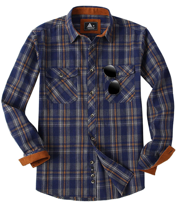 GEEKLIGHTING Men's Button Down Shirt Plaid Long Sleeve Sweatshirt for Outdoor - ZPK000435 - GEEKLIGHTINGMen Clothes