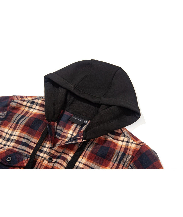 GEEKLIGHTING Men's Casual Plaid Sweatshirt Button Up Hooded Jacket - ZPK007115 - GEEKLIGHTINGMen Clothes