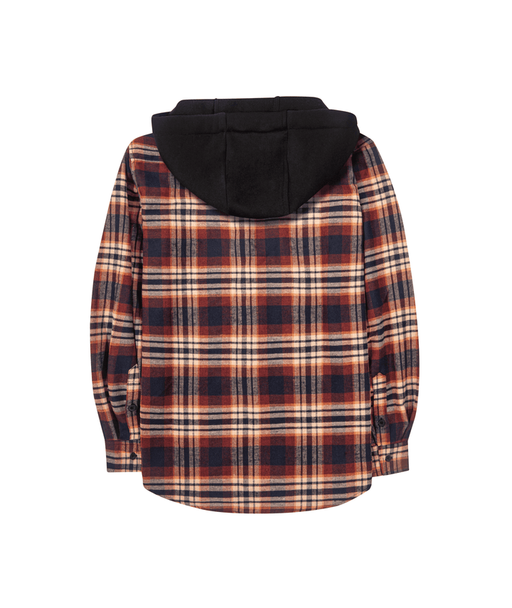 GEEKLIGHTING Men's Casual Plaid Sweatshirt Button Up Hooded Jacket - ZPK007115 - GEEKLIGHTINGMen Clothes