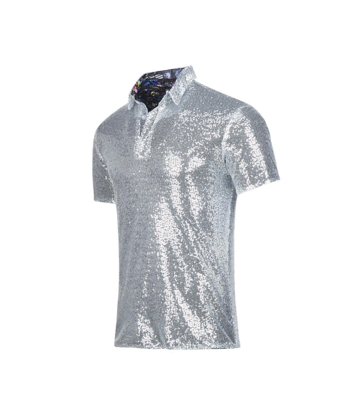 Men's Disco Polo Shirt Classic Collar Short Sleeve 70s Burning Fast Dry Polo - ZPK006436 - GEEKLIGHTINGMen Clothes