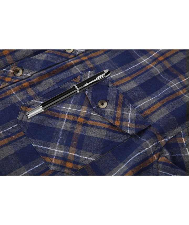 Men's Button Down Shirt Plaid Long Sleeve Sweatshirt for Outdoor - ZPK000435 - GEEKLIGHTINGMen Clothes