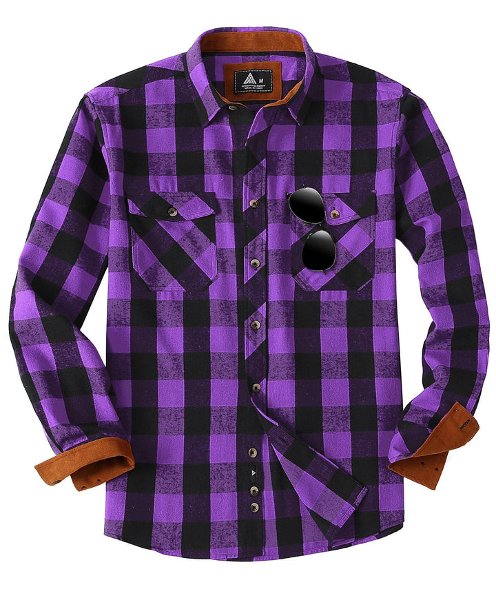 Men's Button Down Shirt Plaid Long Sleeve Sweatshirt for Outdoor - ZPK000435 - GEEKLIGHTINGMen Clothes