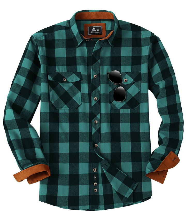 Men's Button Down Shirt Plaid Long Sleeve Sweatshirt for Outdoor - ZPK000435 - GEEKLIGHTINGMen Clothes