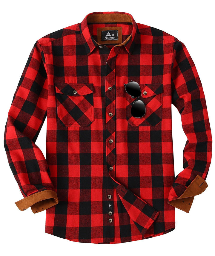 Men's Button Down Shirt Plaid Long Sleeve Sweatshirt for Outdoor - ZPK000435 - GEEKLIGHTINGMen Clothes