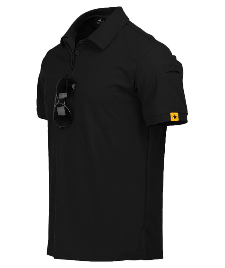 Men's Dry Fit Black Tactical Lapel Polo Shirt - ZPK001213 - GEEKLIGHTINGMen Clothes