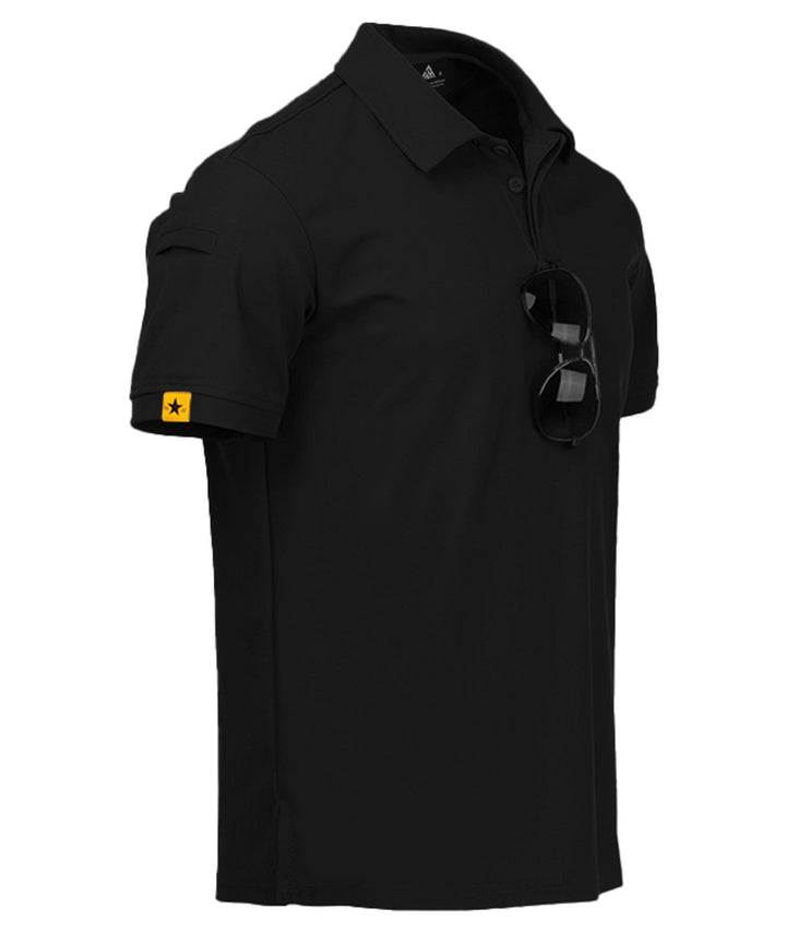 Men's Dry Fit Black Tactical Lapel Polo Shirt - ZPK001213 - GEEKLIGHTINGMen Clothes