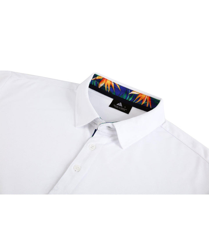 Men's Dry Fit White Golf Polo Shirt - ZPK000909 - GEEKLIGHTING