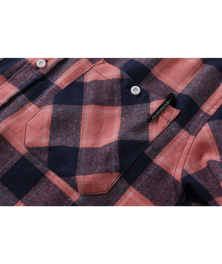 Men's Flannel Plaid Hooide Shirt - CUMLT01116 - GEEKLIGHTINGMen Clothes