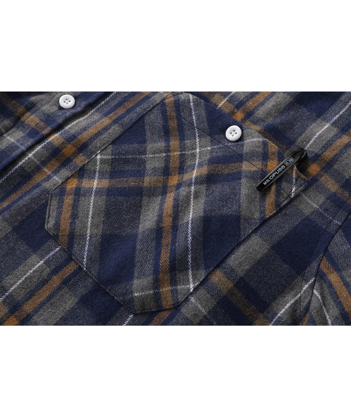 Men's Flannel Plaid Hooide Shirt - CUMLT01116 - GEEKLIGHTINGMen Clothes