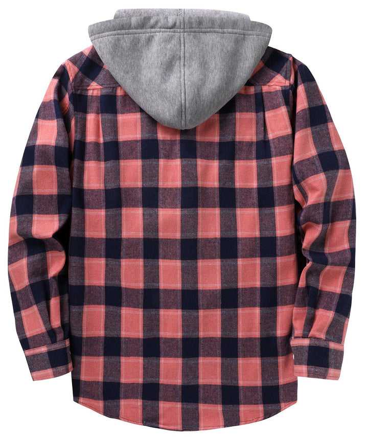 Men's Flannel Plaid Hooide Shirt - CUMLT01116 - GEEKLIGHTINGMen Clothes