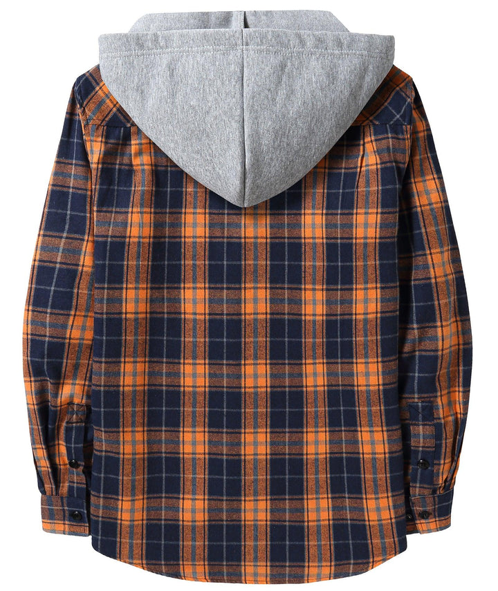 Men's Flannel Plaid Long Sleeve Button Down Hooded Shirts - CFMMX20007 - GEEKLIGHTINGMen Clothes