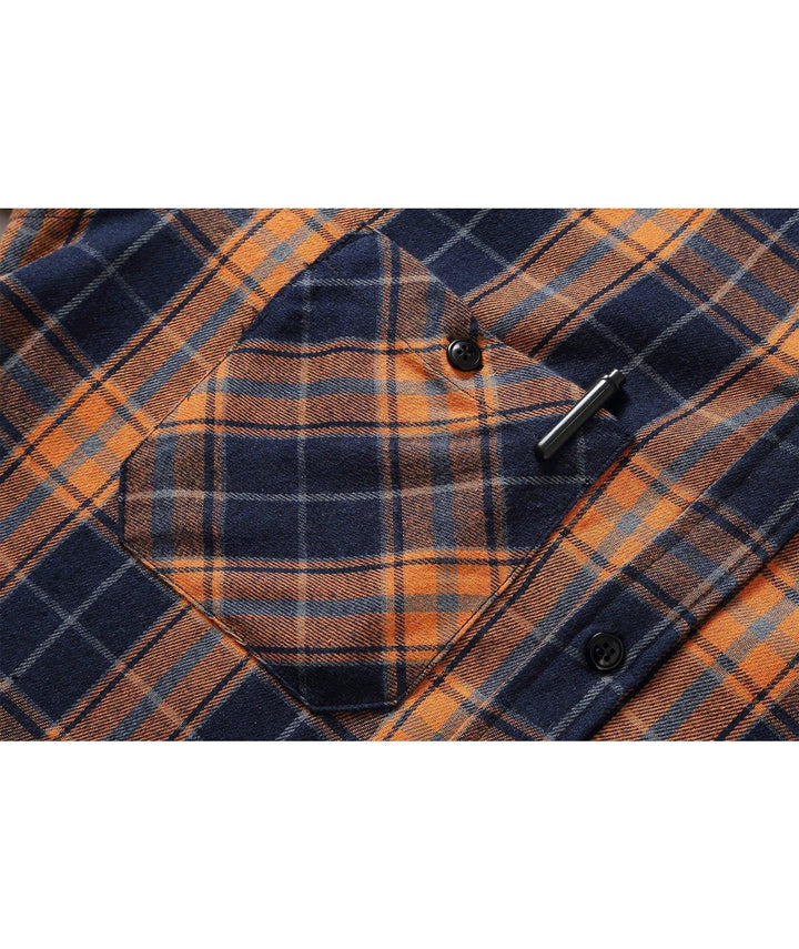 Men's Flannel Plaid Long Sleeve Button Down Hooded Shirts - CFMMX20007 - GEEKLIGHTINGMen Clothes