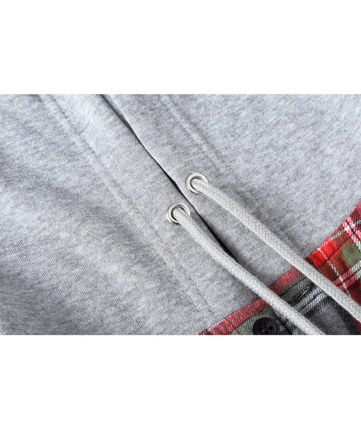 Men's Flannel Plaid Long Sleeve Button Down Hooded Shirts - CFMMX20007 - GEEKLIGHTINGMen Clothes