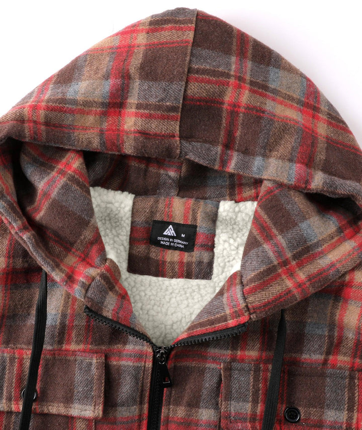 Men's Fleece Plaid Jacket - ZPK006045 - GEEKLIGHTINGMen Clothes