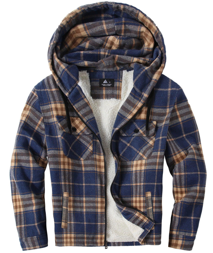 Men's Fleece Plaid Jacket - ZPK006045 - GEEKLIGHTINGMen Clothes