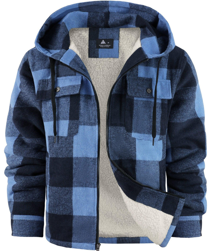 Men's Fleece Plaid Jacket - ZPK006045 - GEEKLIGHTINGMen Clothes