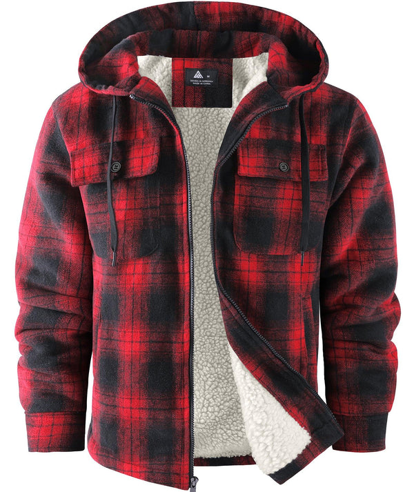 Men's Fleece Plaid Jacket - ZPK006045 - GEEKLIGHTINGMen Clothes