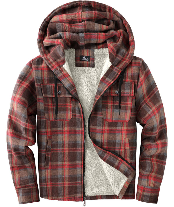 Men's Fleece Plaid Jacket - ZPK006045 - GEEKLIGHTINGMen Clothes