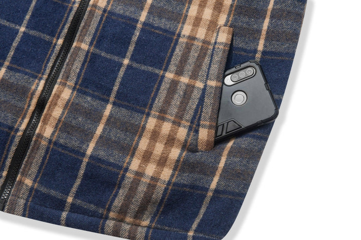 Men's Fleece Plaid Jacket - ZPK006045 - GEEKLIGHTINGMen Clothes