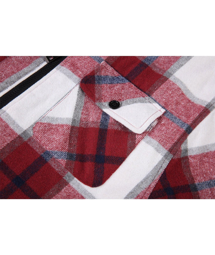 Men's Fleece Plaid Jacket - ZPK006045 - GEEKLIGHTINGMen Clothes