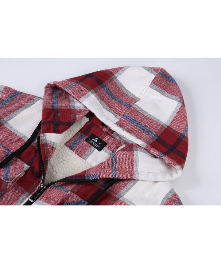 Men's Fleece Plaid Jacket - ZPK006045 - GEEKLIGHTINGMen Clothes