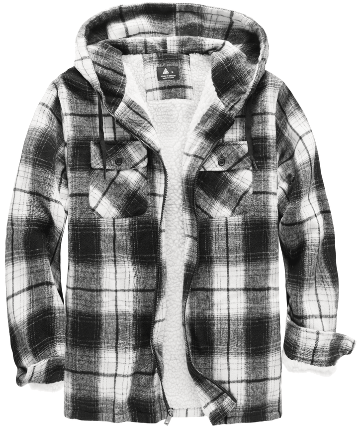 Men's Fleece Plaid Jacket - ZPK006045 - GEEKLIGHTINGMen Clothes