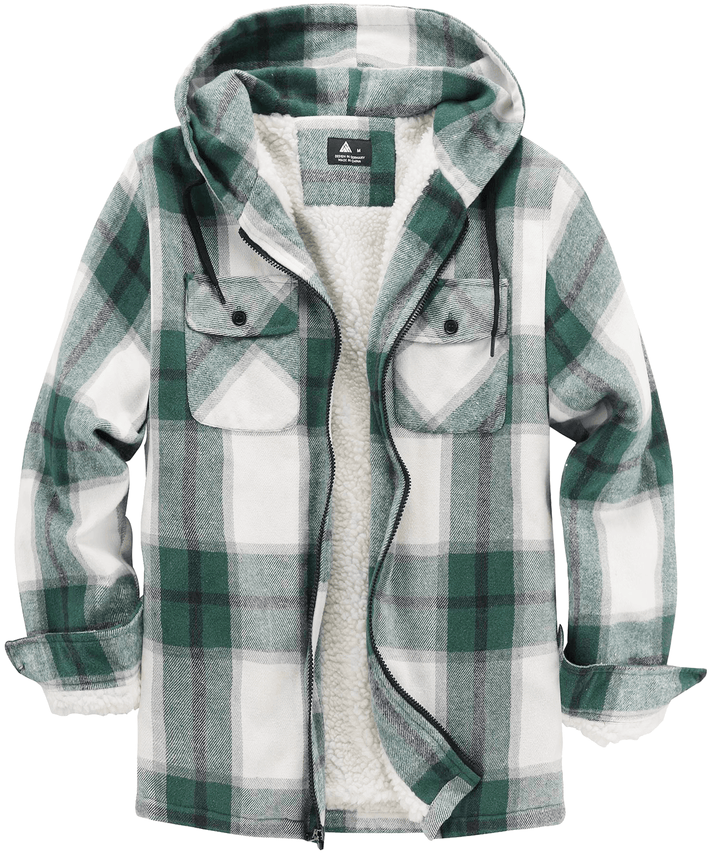 Men's Fleece Plaid Jacket - ZPK006045 - GEEKLIGHTINGMen Clothes