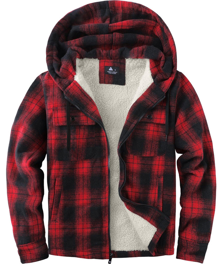 Men's Fleece Plaid Jacket - ZPK006045 - GEEKLIGHTINGMen Clothes