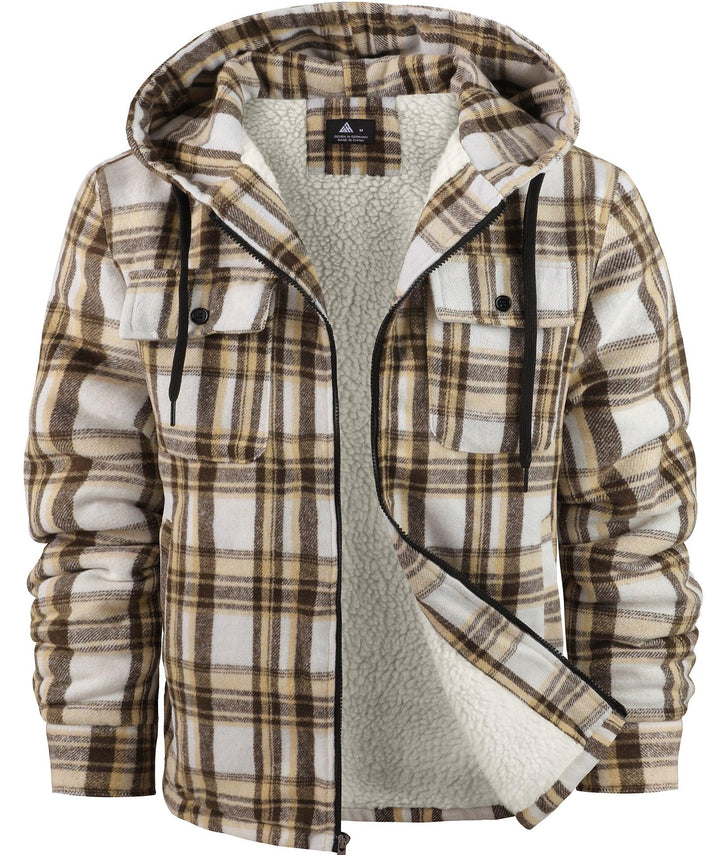 Men's Fleece Plaid Jacket - ZPK006045 - GEEKLIGHTINGMen Clothes