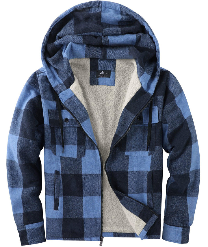 Men's Fleece Plaid Jacket - ZPK006045 - GEEKLIGHTINGMen Clothes