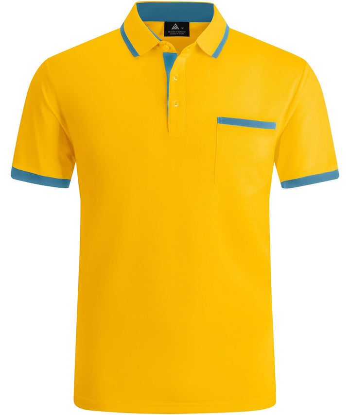 Men's Golf Polo Shirts with Pocket Outdoor Fast Drying Sport Short Sleeved - CFMPO00059 - GEEKLIGHTING