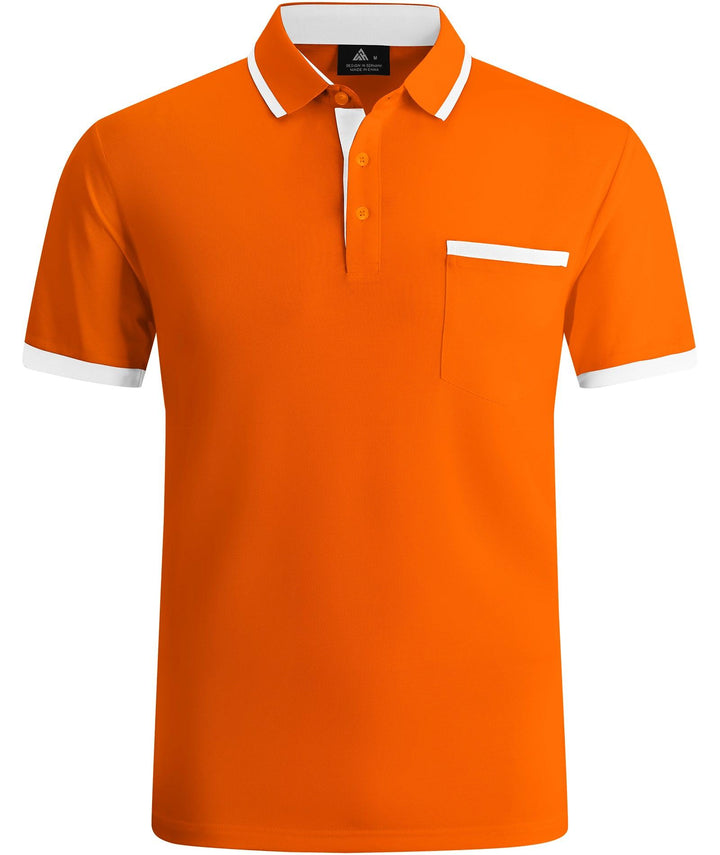 Men's Golf Polo Shirts with Pocket Outdoor Fast Drying Sport Short Sleeved - CFMPO00059 - GEEKLIGHTING