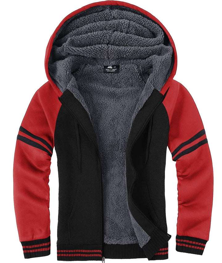 Men's Heavyweight Fleece Long Sleeve Hooded Sweatshirt - ZPK004727 - GEEKLIGHTINGMen Clothes