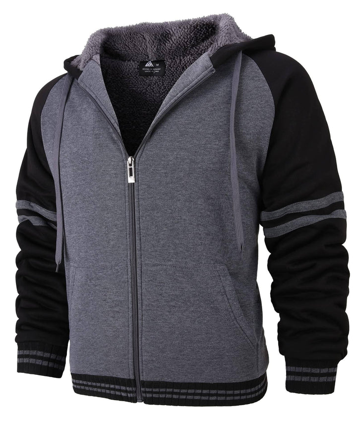 Men's Heavyweight Fleece Long Sleeve Hooded Sweatshirt - ZPK004727 - GEEKLIGHTINGMen Clothes