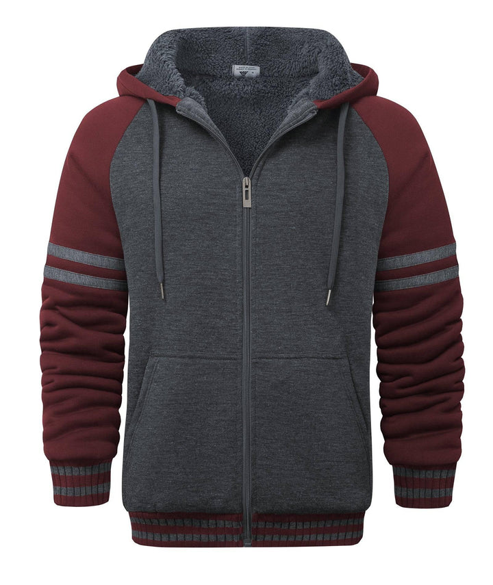 Men's Heavyweight Fleece Long Sleeve Hooded Sweatshirt - ZPK004727 - GEEKLIGHTINGMen Clothes