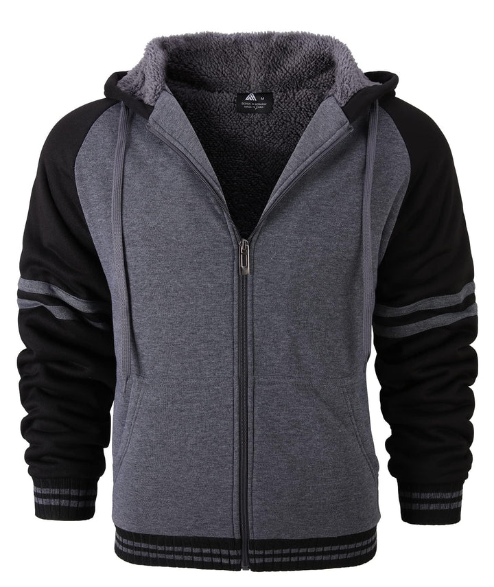 Men's Heavyweight Fleece Long Sleeve Hooded Sweatshirt - ZPK004727 - GEEKLIGHTINGMen Clothes