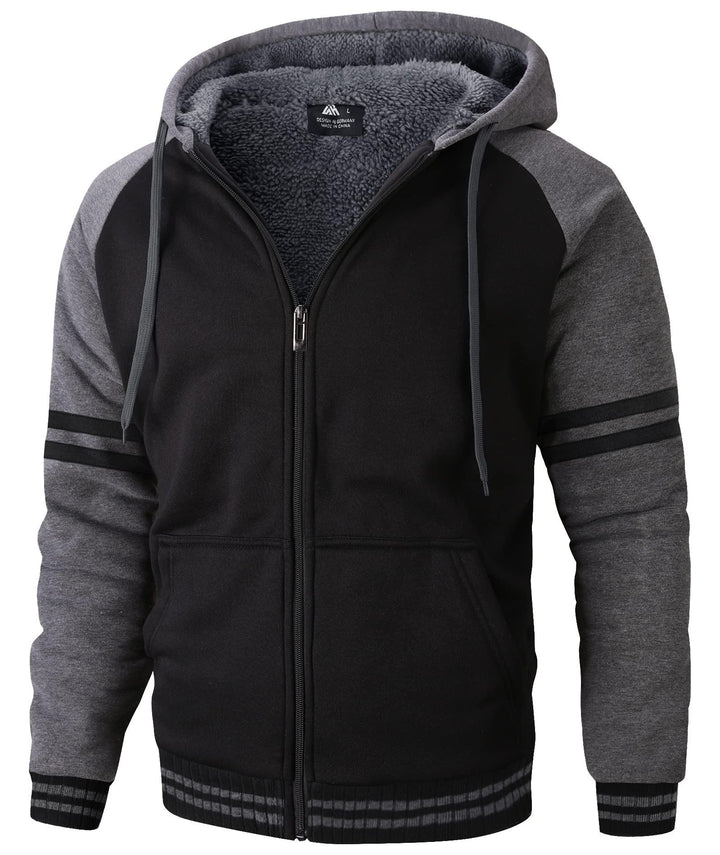 Men's Heavyweight Fleece Long Sleeve Hooded Sweatshirt - ZPK004727 - GEEKLIGHTINGMen Clothes