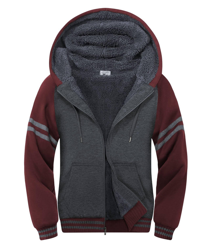 Men's Heavyweight Fleece Long Sleeve Hooded Sweatshirt - ZPK004727 - GEEKLIGHTINGMen Clothes