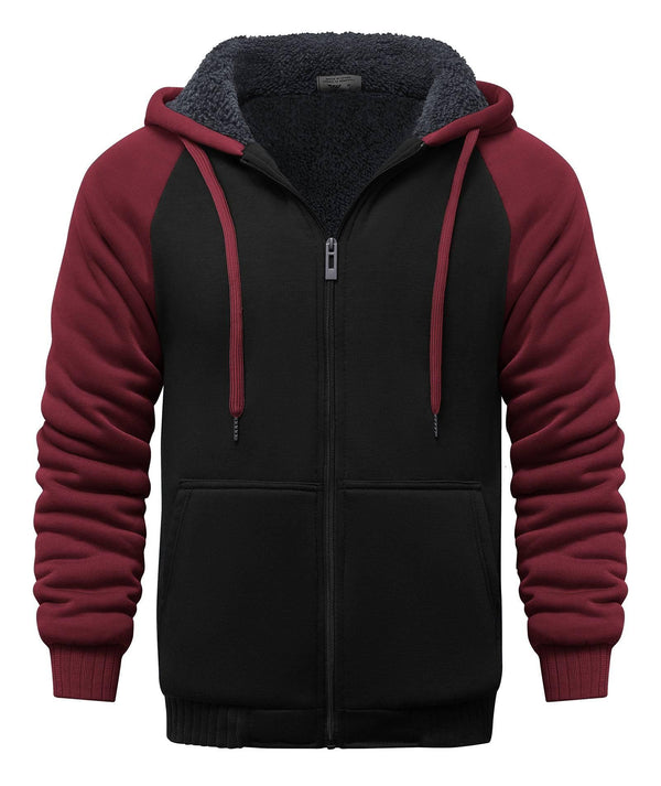 Men's Heavyweight Hooded Fleece Sherpa Lined Warm Jacket - ZPK006586 - GEEKLIGHTINGMen Clothes