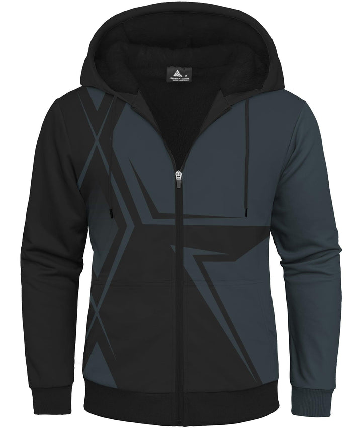 Men's Hooded Jacket Zip Up Heavy Weight Casual Sweatshirts - ZPK000340 - GEEKLIGHTINGMen Clothes