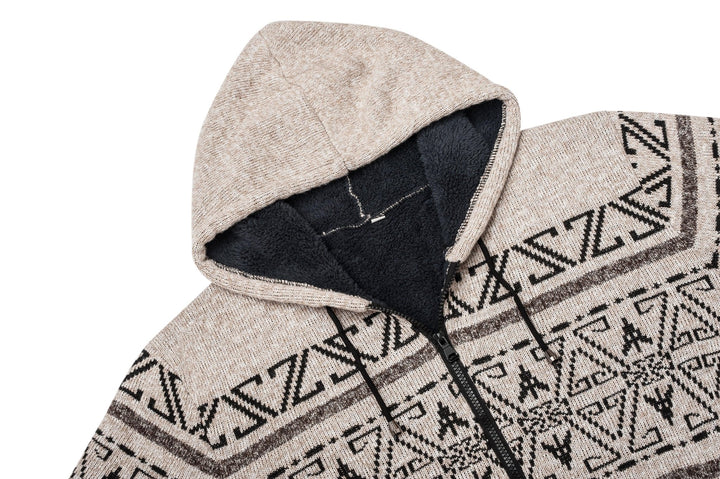 Men's Hooded Thickened Sweater Coat Patchwork Jacket - ZPK005864 - GEEKLIGHTINGMen Clothes