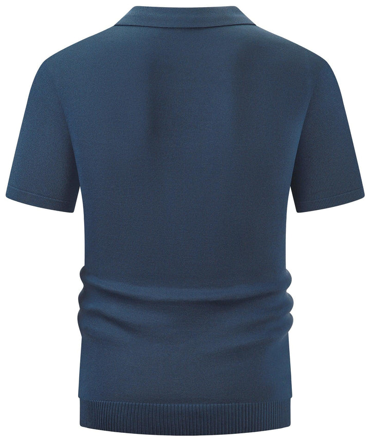 Men's Knit Polo Shirts Short Sleeve Vintage Polo Summer Casual Shirts Golf Pullover - CUMPO01703 - GEEKLIGHTINGMen Clothes
