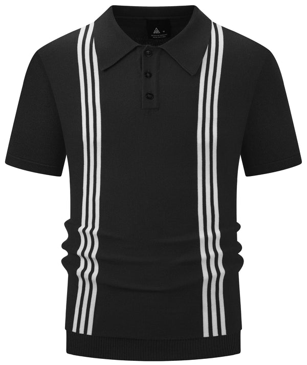 Men's Knit Polo Shirts Short Sleeve Vintage Polo Summer Casual Shirts Golf Pullover - CUMPO01703 - GEEKLIGHTINGMen Clothes