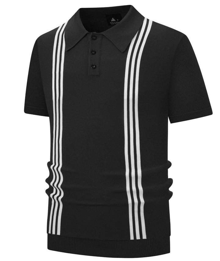 Men's Knit Polo Shirts Short Sleeve Vintage Polo Summer Casual Shirts Golf Pullover - CUMPO01703 - GEEKLIGHTINGMen Clothes