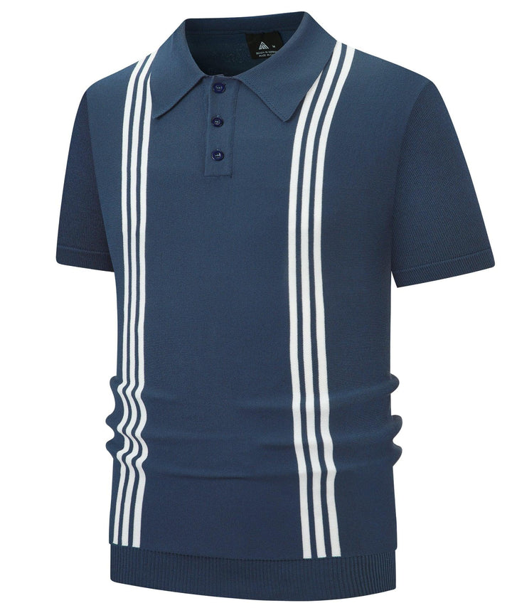 Men's Knit Polo Shirts Short Sleeve Vintage Polo Summer Casual Shirts Golf Pullover - CUMPO01703 - GEEKLIGHTINGMen Clothes