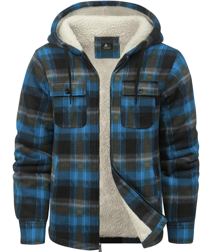 Men's Lightweight Fleece Plaid Jacket - ZPK006044 - GEEKLIGHTINGMen Clothes