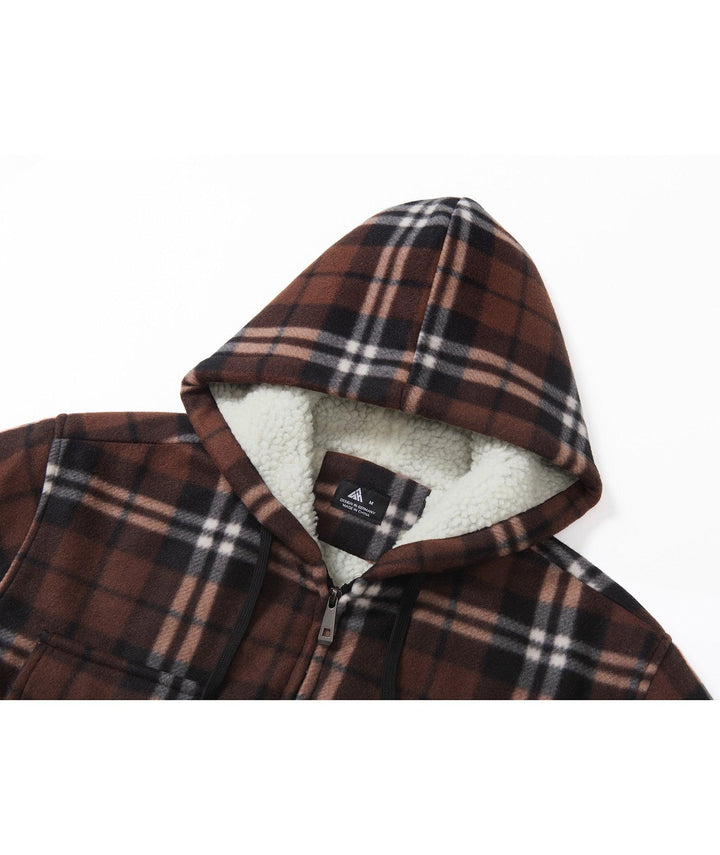 Men's Lightweight Fleece Plaid Jacket - ZPK006044 - GEEKLIGHTINGMen Clothes