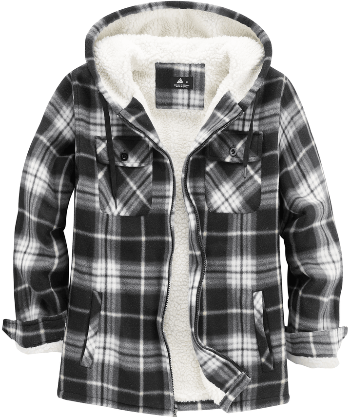 Men's Lightweight Fleece Plaid Jacket - ZPK006044 - GEEKLIGHTINGMen Clothes